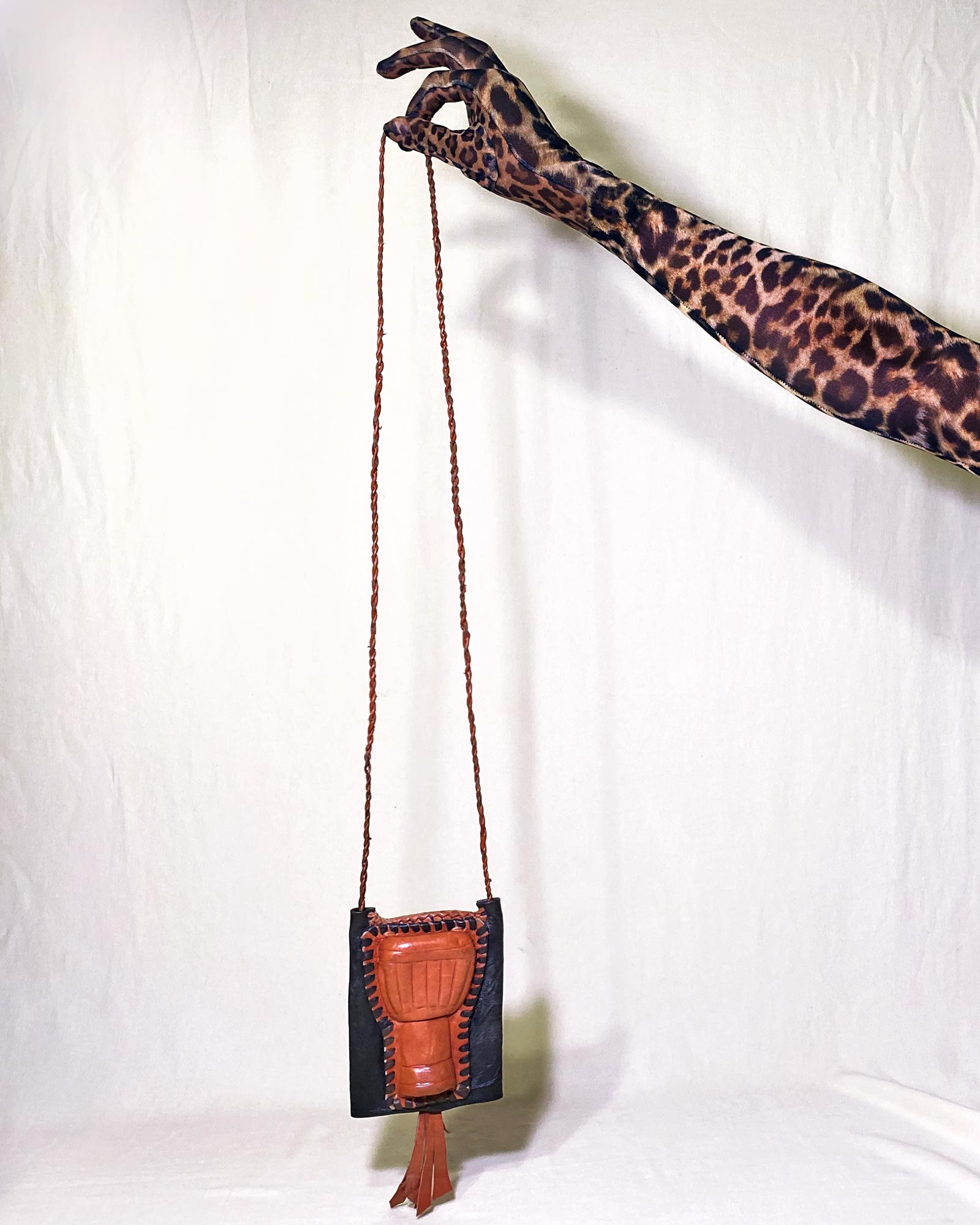 Ghana-Made Leather "Wallet Bag" (Drum)