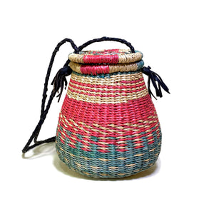 Ghana-Made Straw Handbag (Multi-colored)
