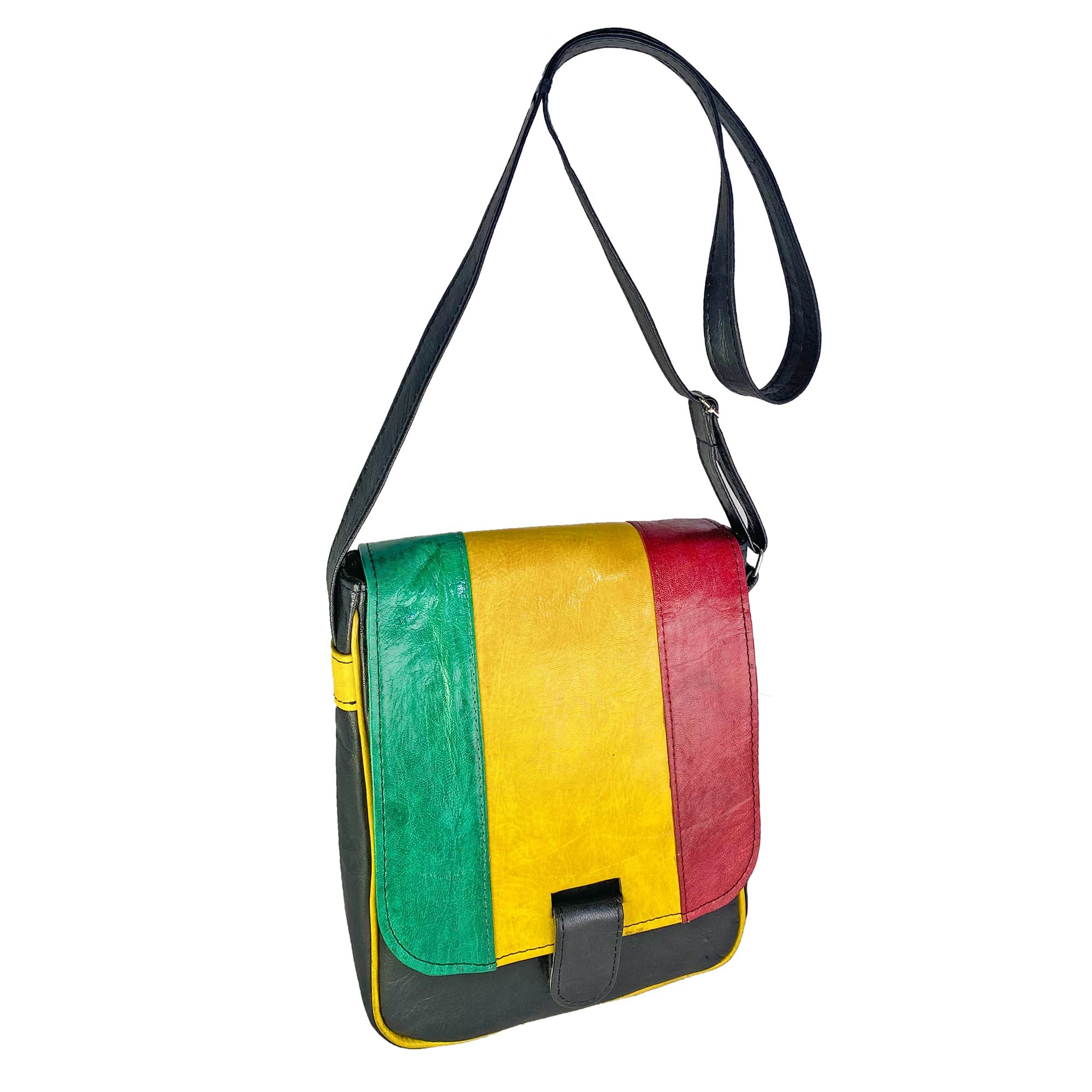 Mali-Made Small Leather Messenger Handbag